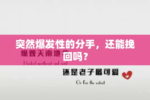 突然爆发性的分手，还能挽回吗？