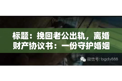 标题：挽回老公出轨，离婚财产协议书：一份守护婚姻与财产的明智选择