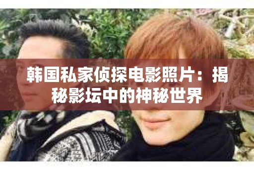 韩国私家侦探电影照片：揭秘影坛中的神秘世界