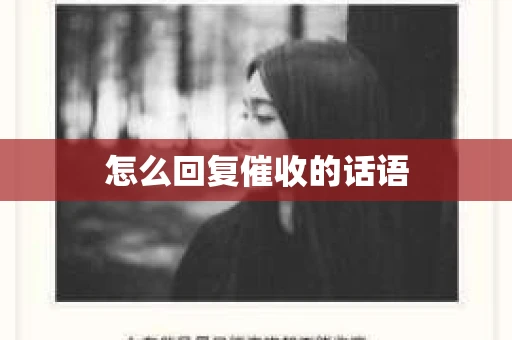 怎么回复催收的话语