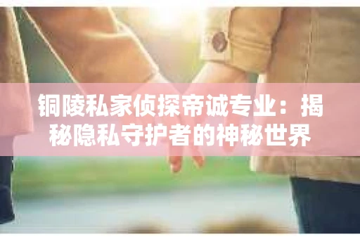 铜陵私家侦探帝诚专业：揭秘隐私守护者的神秘世界