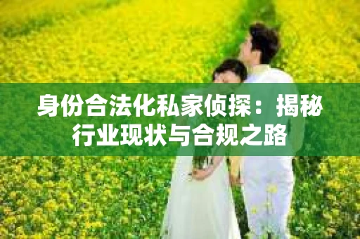 身份合法化私家侦探：揭秘行业现状与合规之路