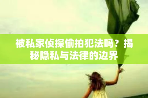 被私家侦探偷拍犯法吗？揭秘隐私与法律的边界