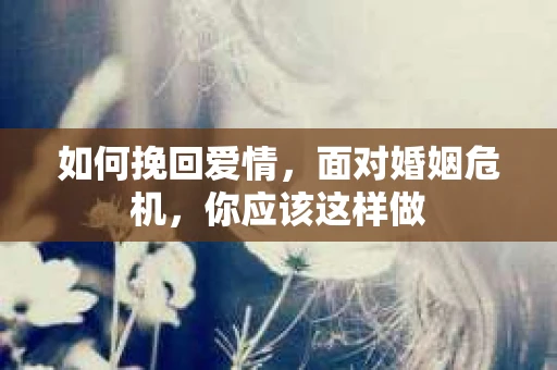 如何挽回爱情，面对婚姻危机，你应该这样做