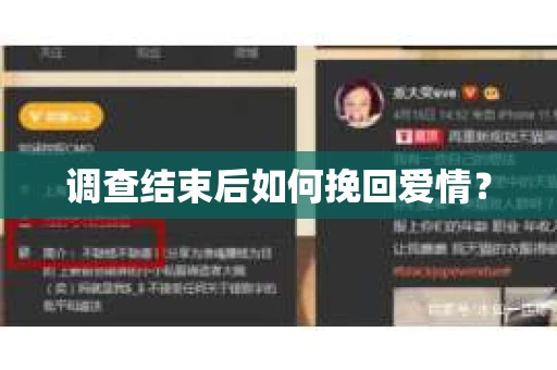 调查结束后如何挽回爱情？
