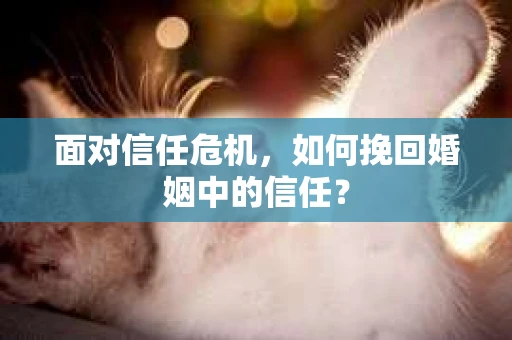 面对信任危机，如何挽回婚姻中的信任？